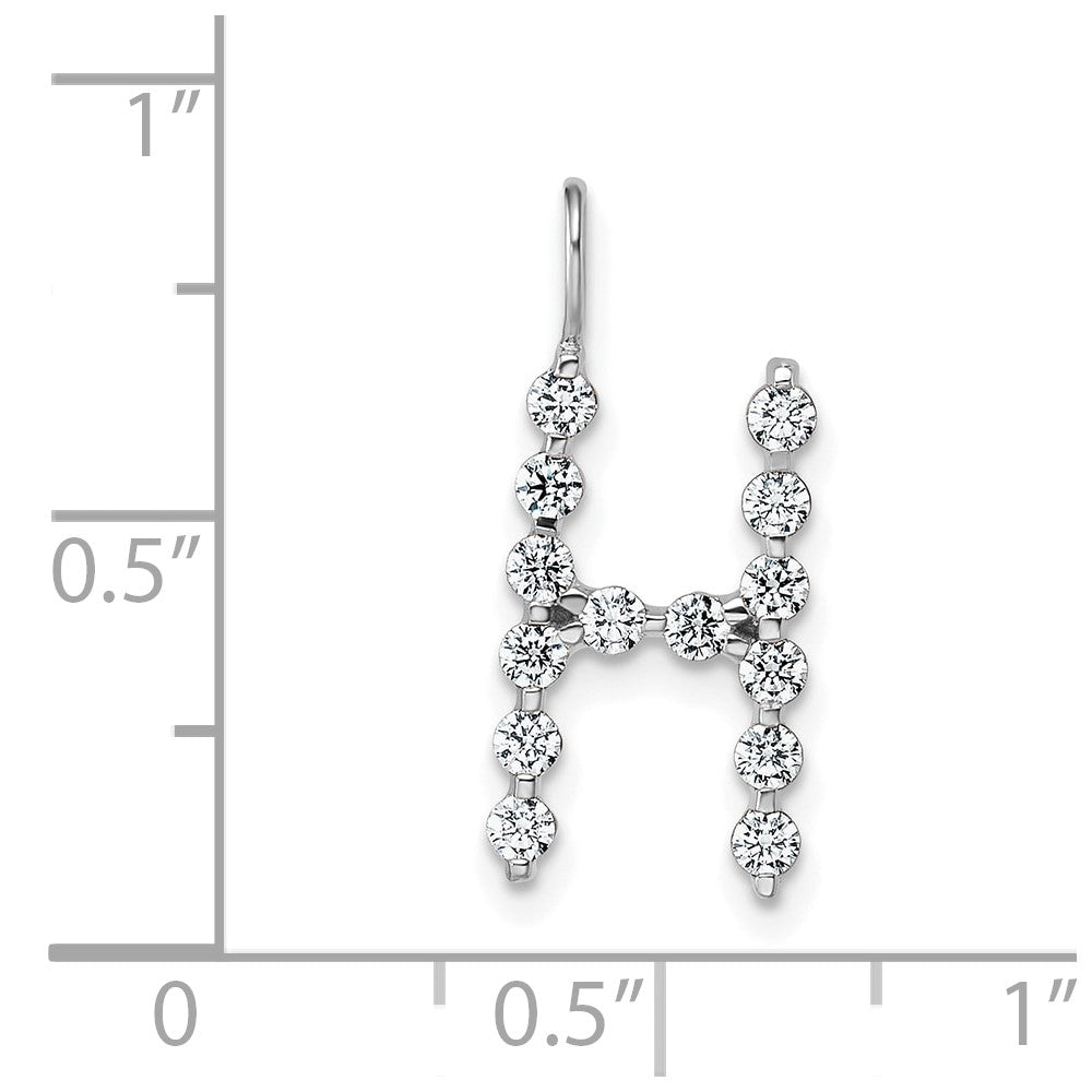 True Origin 14K White Gold 1/2 carat Lab Grown Diamond VS+ F+ Complete Alphabet H Pendant
