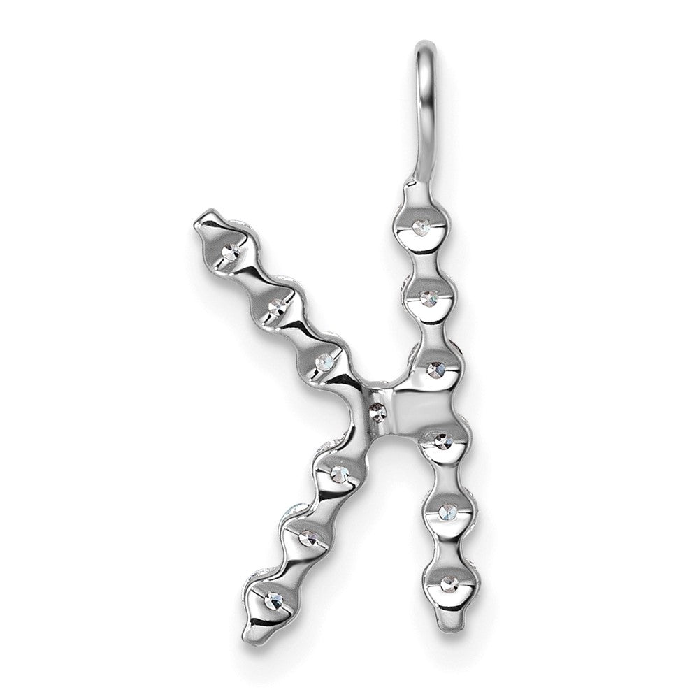 True Origin 14K White Gold 3/8 carat Lab Grown Diamond VS+ F+ Complete Alphabet K Pendant