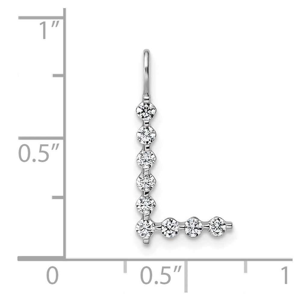 True Origin 14K White Gold 1/3 carat Lab Grown Diamond VS+ F+ Complete Alphabet L Pendant