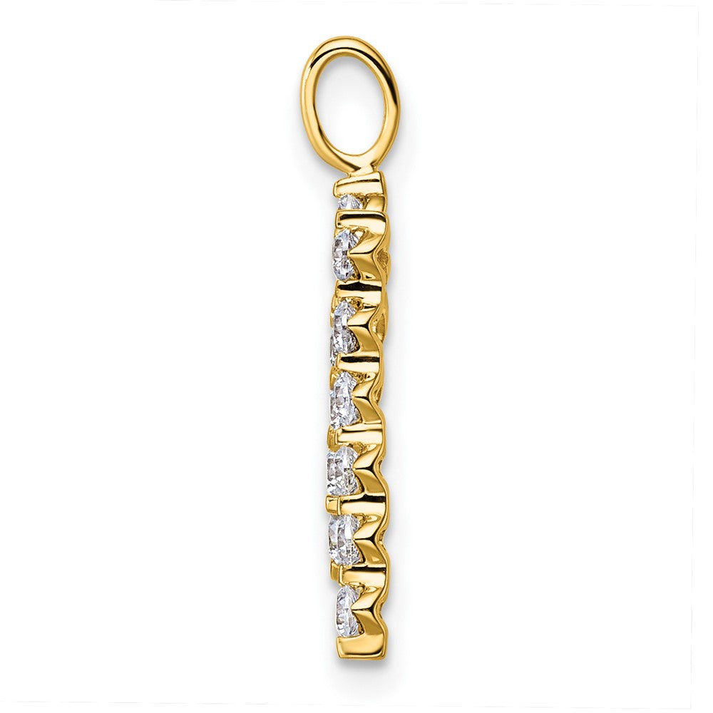True Origin 14K Yellow Gold 5/8 carat Lab Grown Diamond VS+ F+ Complete Alphabet M Pendant