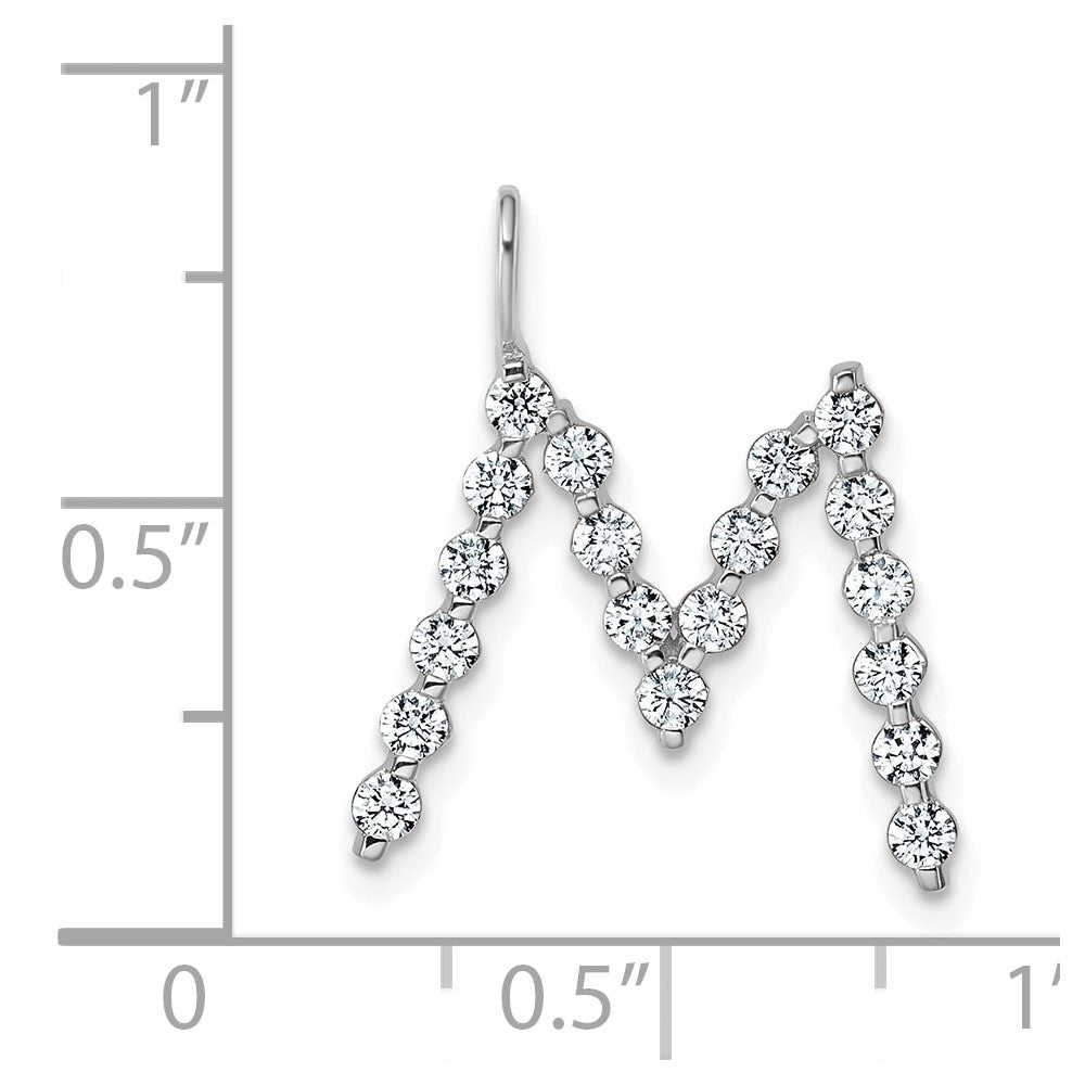 True Origin 14K White Gold 5/8 carat Lab Grown Diamond VS+ F+ Complete Alphabet M Pendant