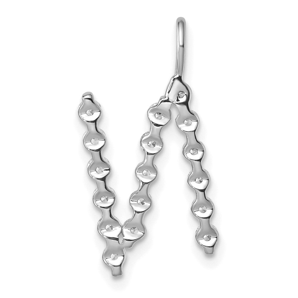 True Origin 14K White Gold 5/8 carat Lab Grown Diamond VS+ F+ Complete Alphabet N Pendant