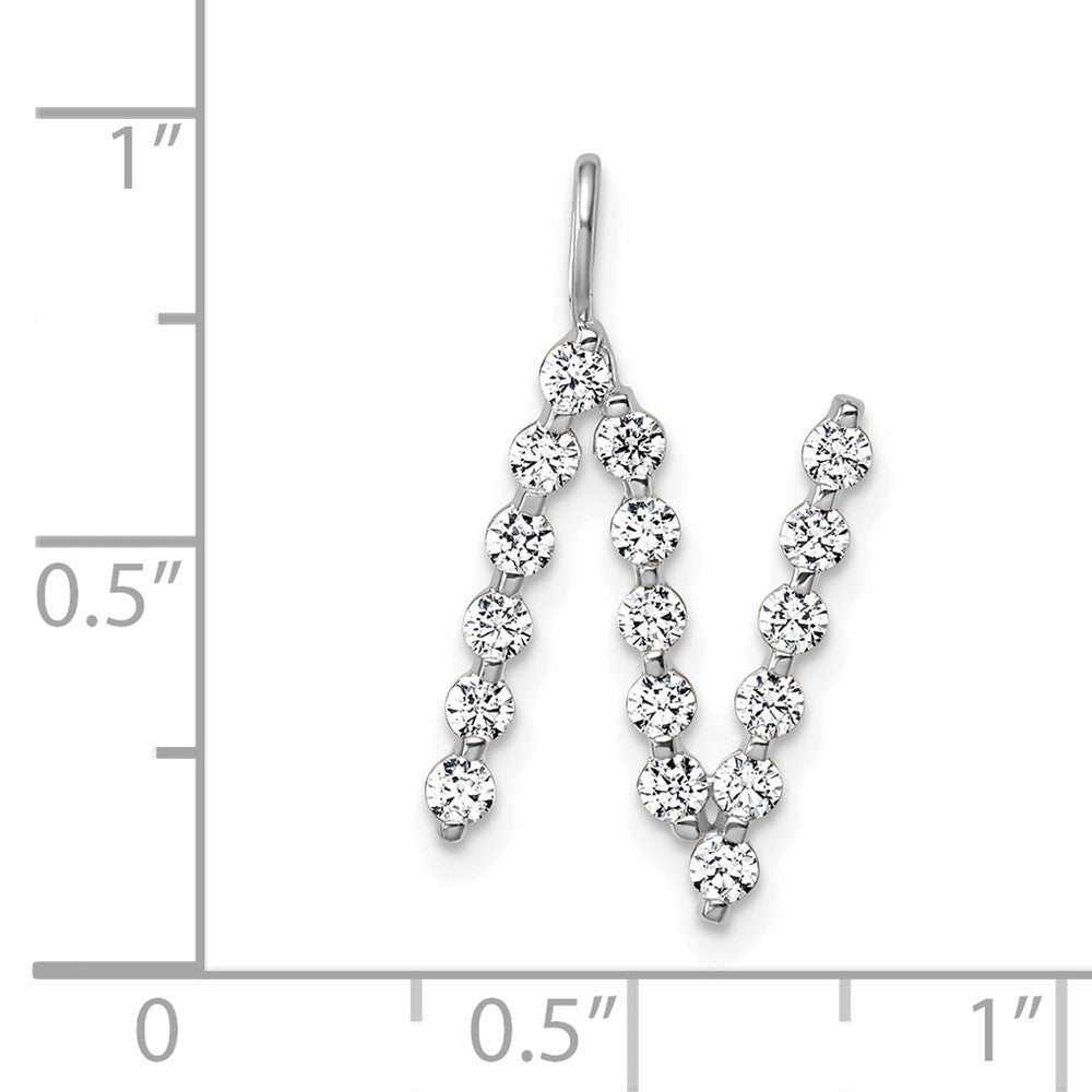 True Origin 14K White Gold 5/8 carat Lab Grown Diamond VS+ F+ Complete Alphabet N Pendant