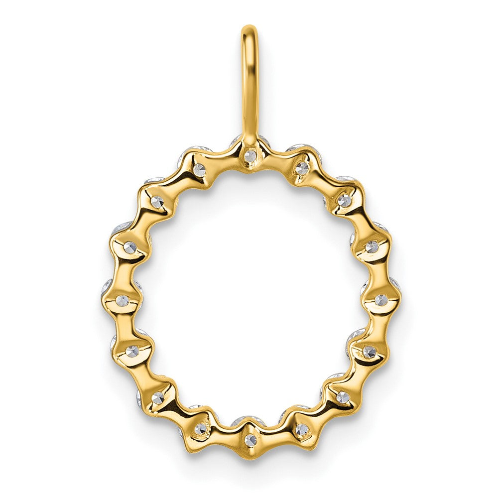 True Origin 14K Yellow Gold 1/2 carat Lab Grown Diamond VS+ F+ Complete Alphabet O Pendant