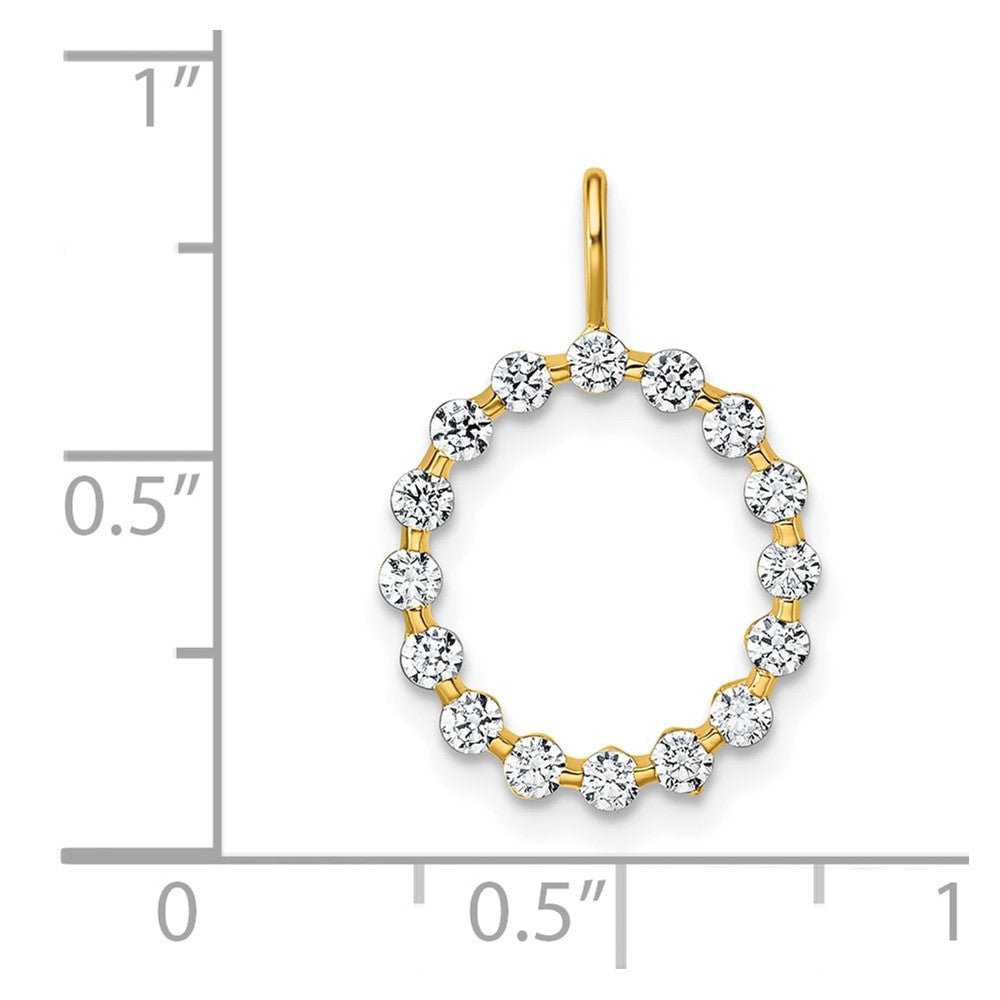 True Origin 14K Yellow Gold 1/2 carat Lab Grown Diamond VS+ F+ Complete Alphabet O Pendant