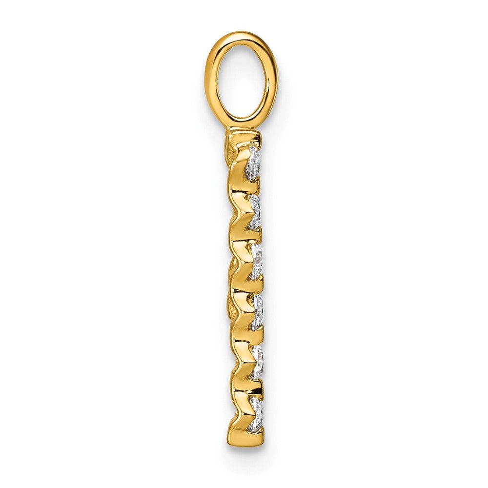 True Origin 14K Yellow Gold 3/8 carat Lab Grown Diamond VS+ F+ Complete Alphabet P Pendant