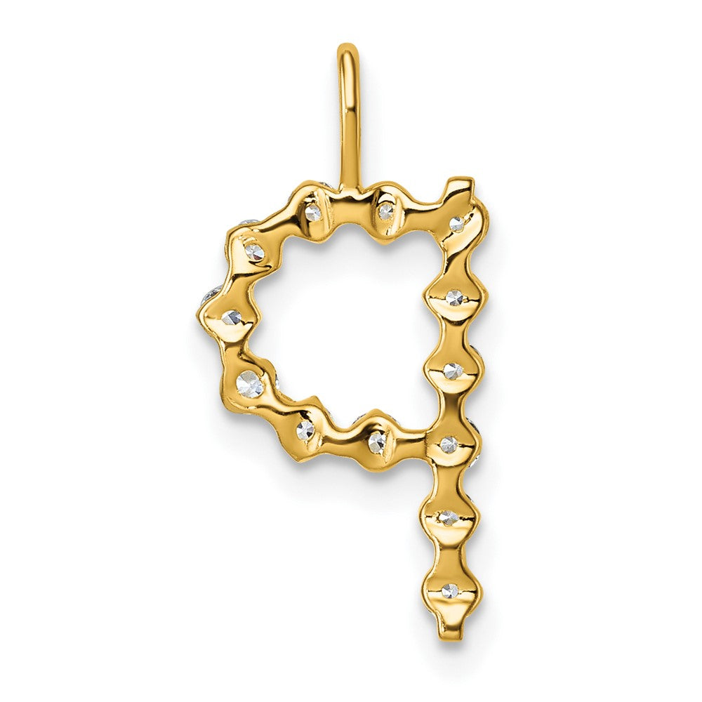 True Origin 14K Yellow Gold 3/8 carat Lab Grown Diamond VS+ F+ Complete Alphabet P Pendant