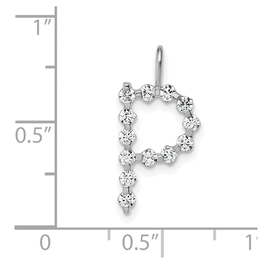 True Origin 14K White Gold 3/8 carat Lab Grown Diamond VS+ F+ Complete Alphabet P Pendant