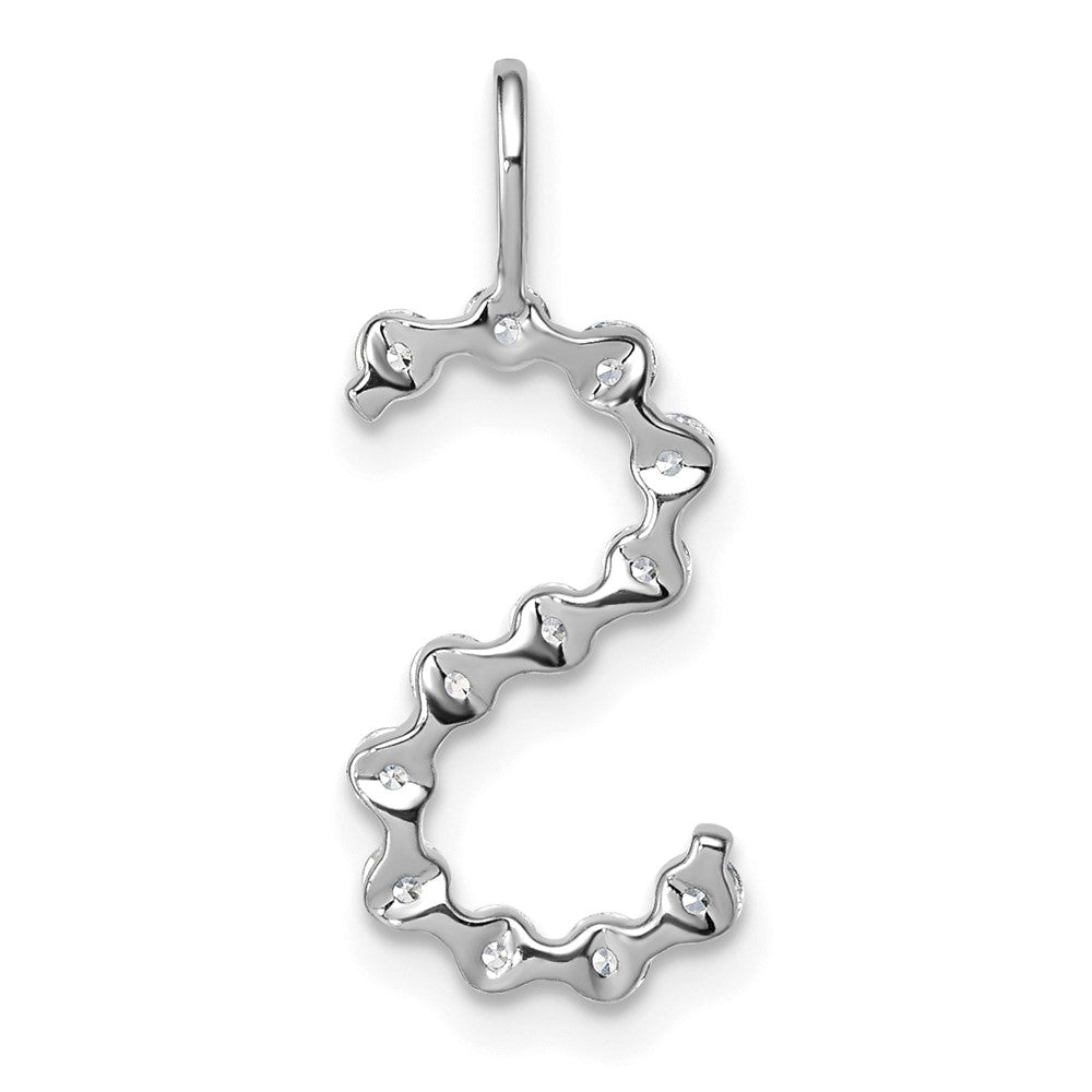 True Origin 14K White Gold 1/2 carat Lab Grown Diamond VS+ F+ Complete Alphabet S Pendant