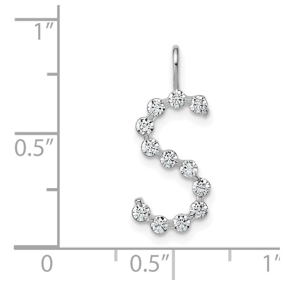 True Origin 14K White Gold 1/2 carat Lab Grown Diamond VS+ F+ Complete Alphabet S Pendant