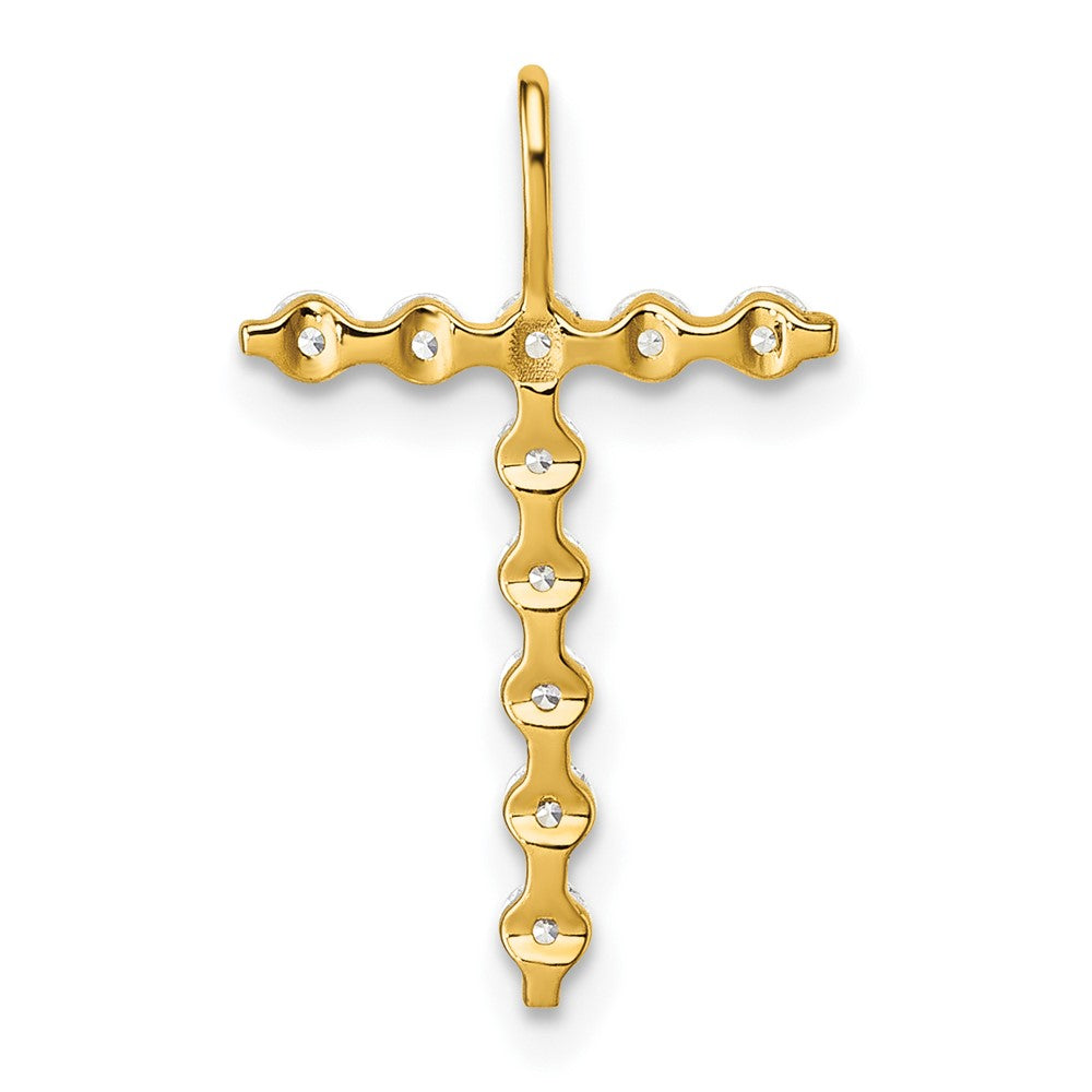 True Origin 14K Yellow Gold 1/3 carat Lab Grown Diamond VS+ F+ Complete Alphabet T Pendant