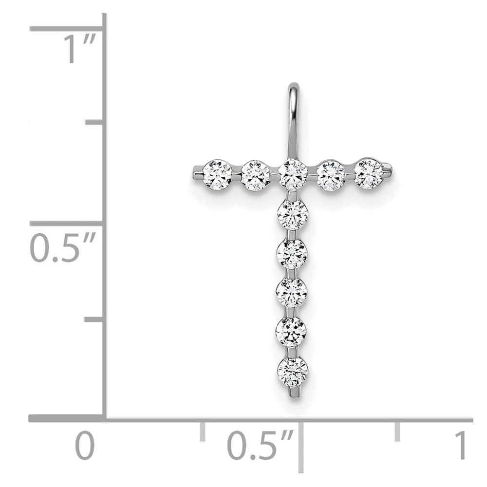 True Origin 14K White Gold 1/3 carat Lab Grown Diamond VS+ F+ Complete Alphabet T Pendant