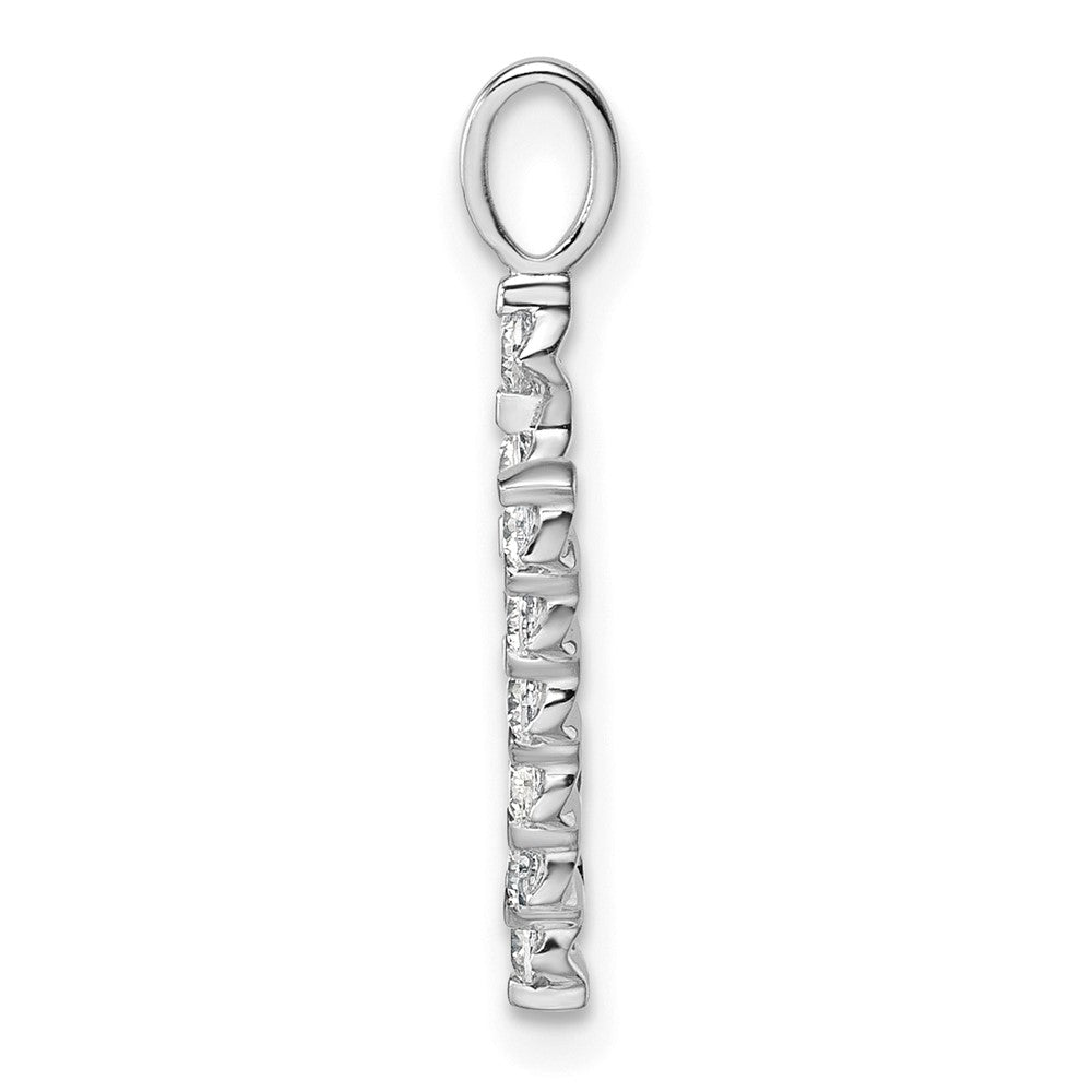 True Origin 14K White Gold 3/8 carat Lab Grown Diamond VS+ F+ Complete Alphabet V Pendant