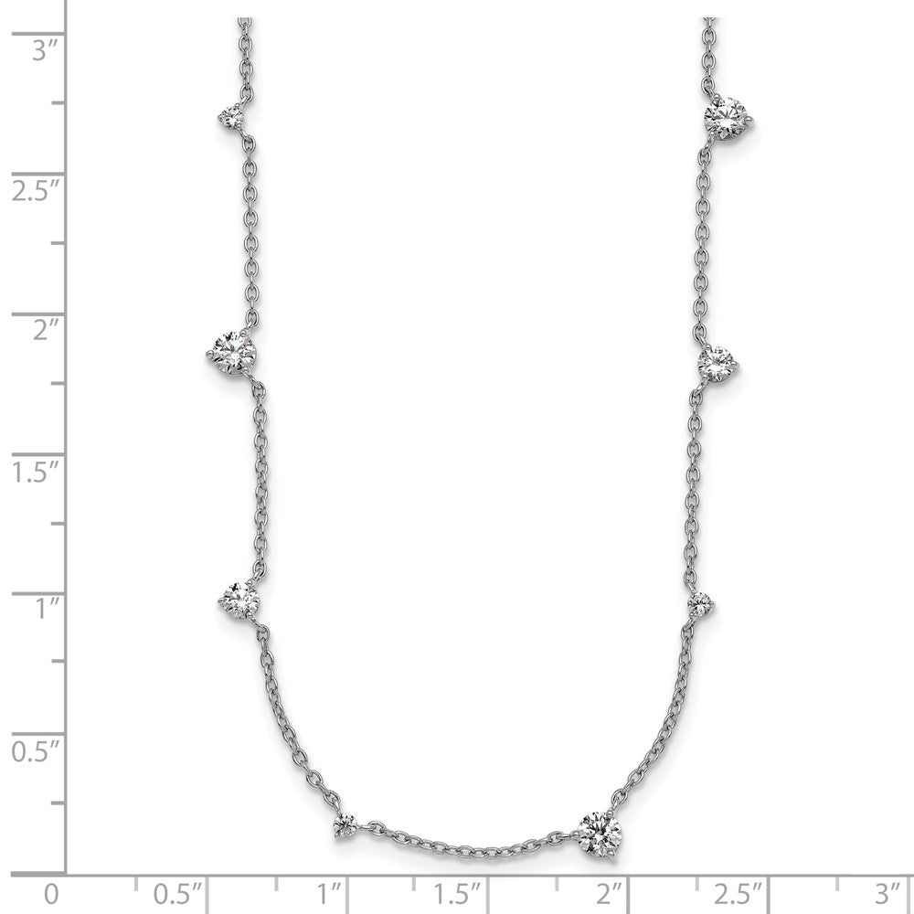 True Origin 14K White Gold 2 1/10 carat Lab Grown Diamond VS+ F+ Complete 10 Station 16 in Necklace