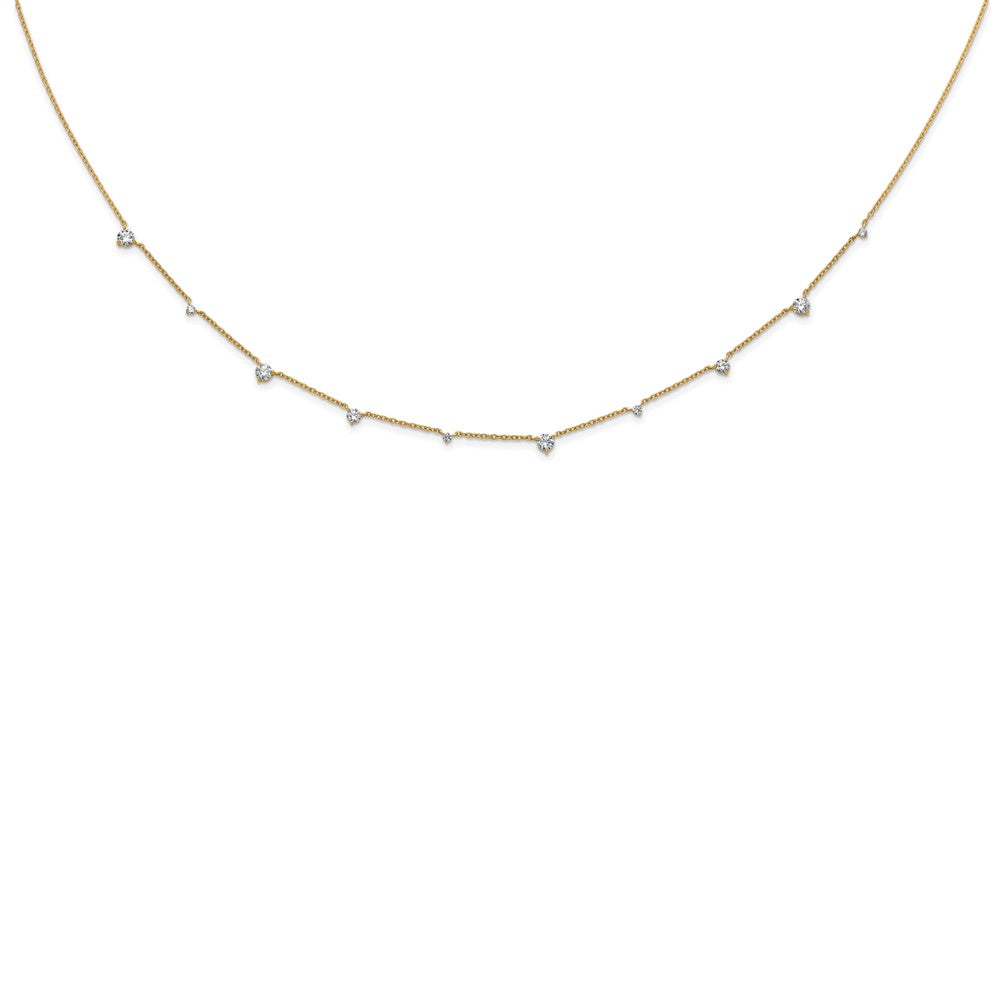 True Origin 14K Yellow Gold 2 1/10 carat Lab Grown Diamond VS+ F+ Complete 10 Station 16 in Necklace