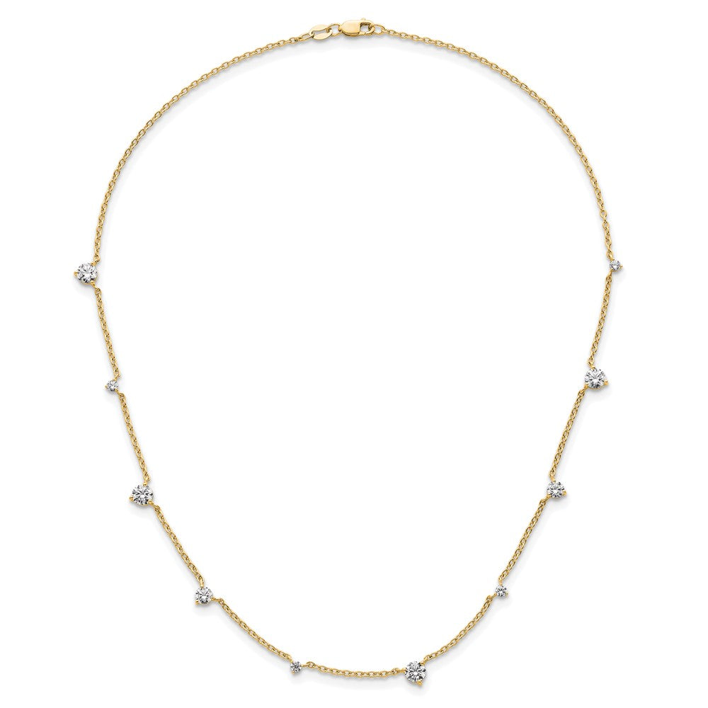 True Origin 14K Yellow Gold 2 1/10 carat Lab Grown Diamond VS+ F+ Complete 10 Station 16 in Necklace