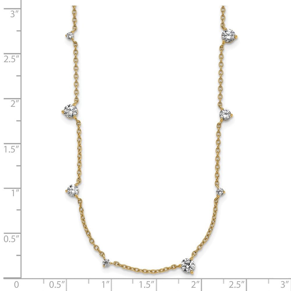True Origin 14K Yellow Gold 2 1/10 carat Lab Grown Diamond VS+ F+ Complete 10 Station 16 in Necklace