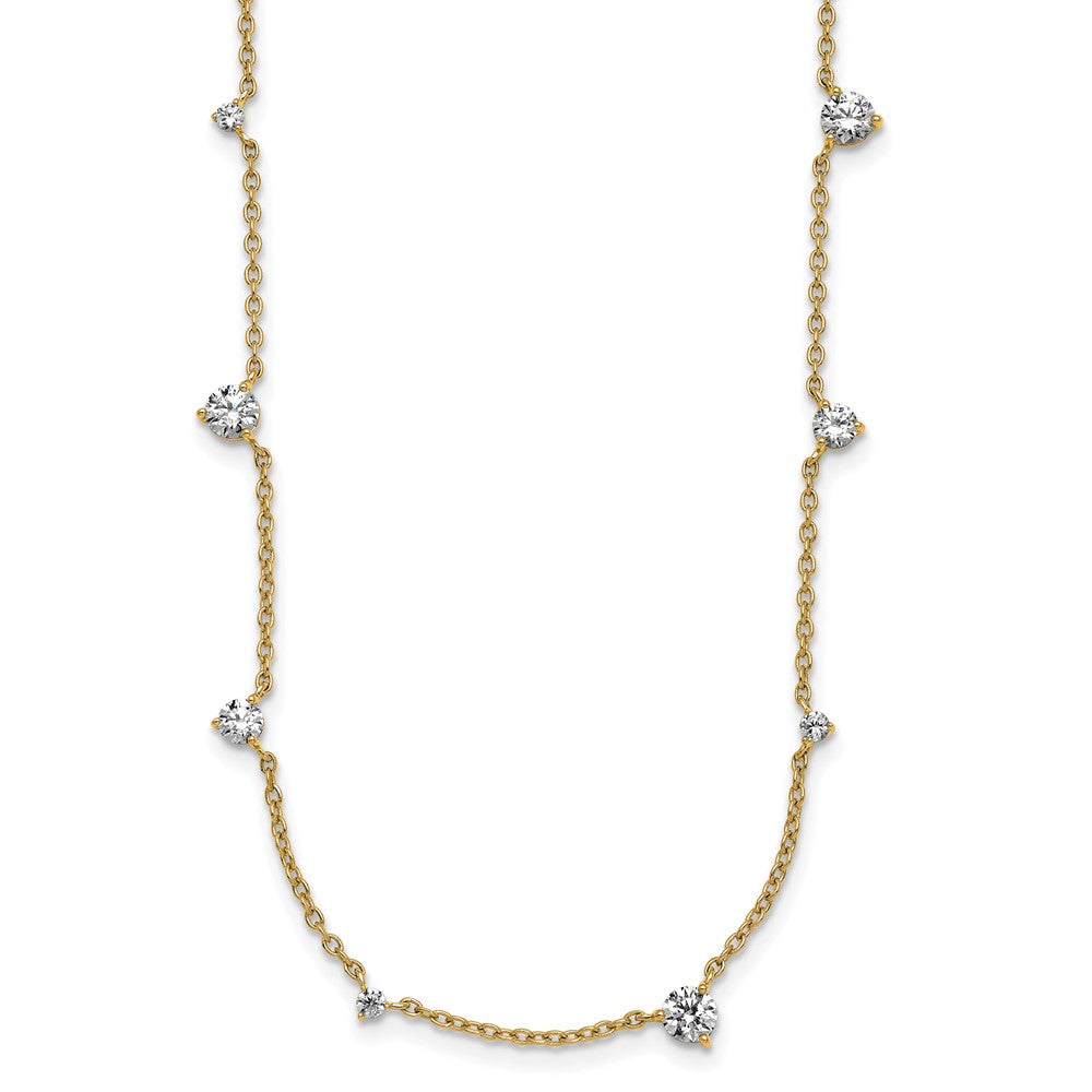 True Origin 14K Yellow Gold 2 1/10 carat Lab Grown Diamond VS+ F+ Complete 10 Station 16 in Necklace