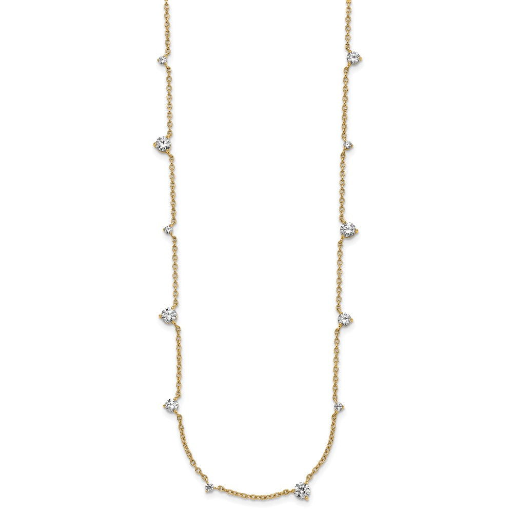 True Origin 14K Yellow Gold 2 3/8 carat Lab Grown Diamond VS+ F+ Complete 12 Station 18 in Necklace