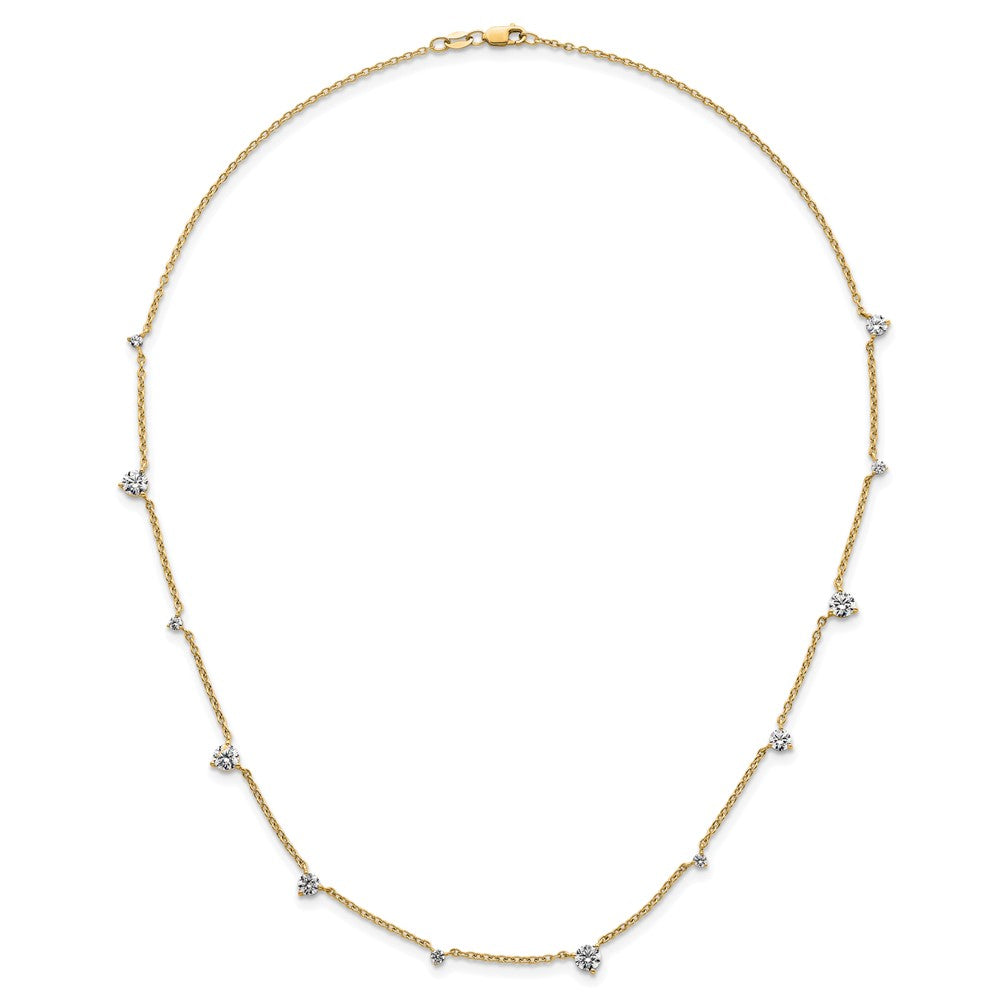 True Origin 14K Yellow Gold 2 3/8 carat Lab Grown Diamond VS+ F+ Complete 12 Station 18 in Necklace