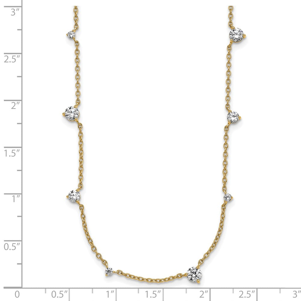 True Origin 14K Yellow Gold 2 3/8 carat Lab Grown Diamond VS+ F+ Complete 12 Station 18 in Necklace
