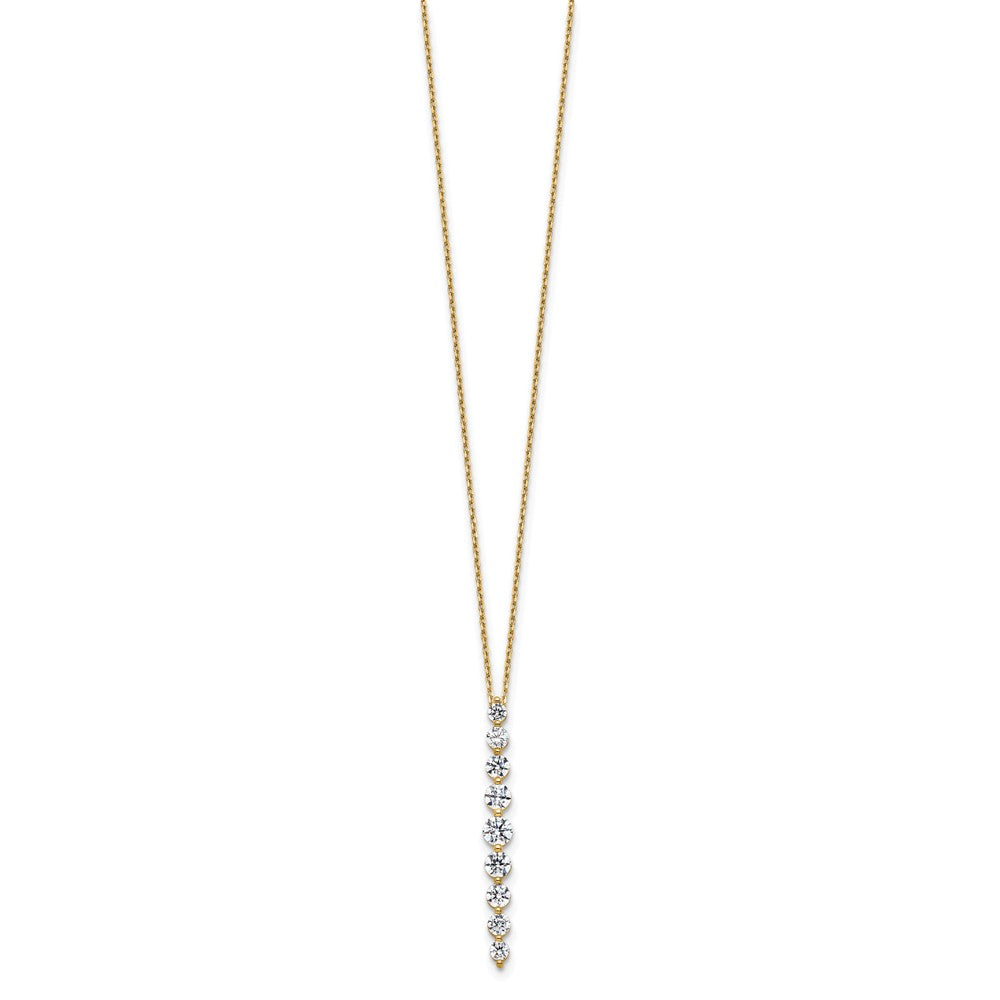 True Origin 14K Yellow Gold 1 carat Lab Grown Diamond VS+ F+ 18 in Complete Vertical Slide Necklace