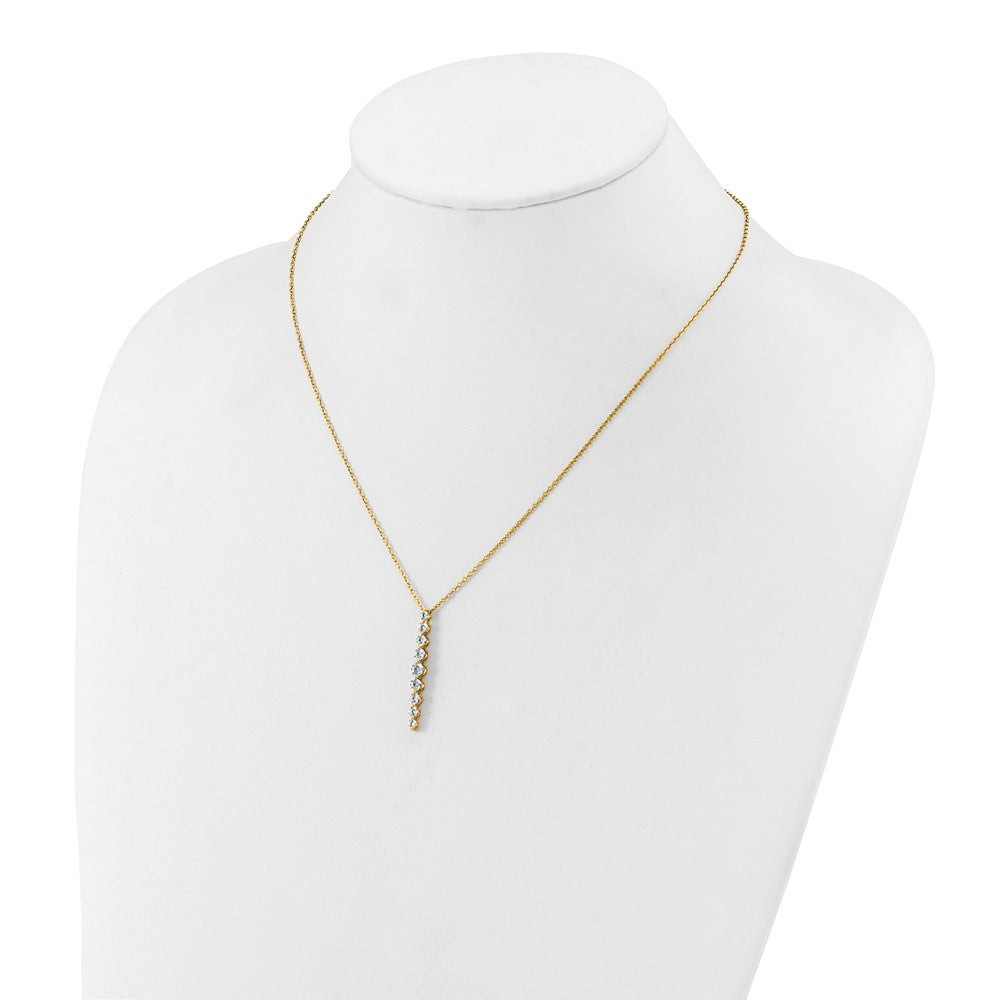 True Origin 14K Yellow Gold 1 carat Lab Grown Diamond VS+ F+ 18 in Complete Vertical Slide Necklace