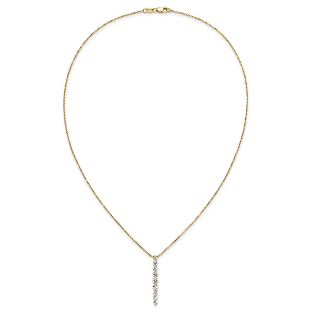 True Origin 14K Yellow Gold 1 carat Lab Grown Diamond VS+ F+ 18 in Complete Vertical Slide Necklace
