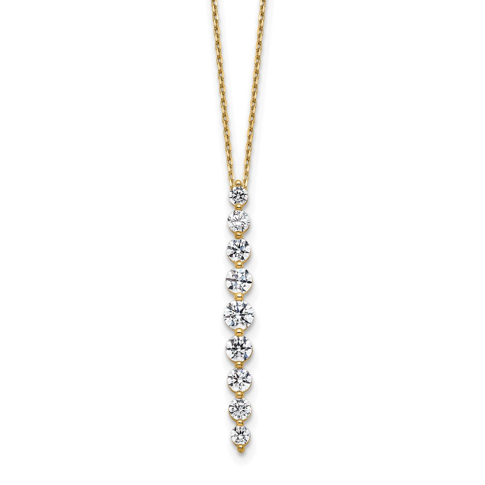 True Origin 14K Yellow Gold 1 carat Lab Grown Diamond VS+ F+ 18 in Complete Vertical Slide Necklace
