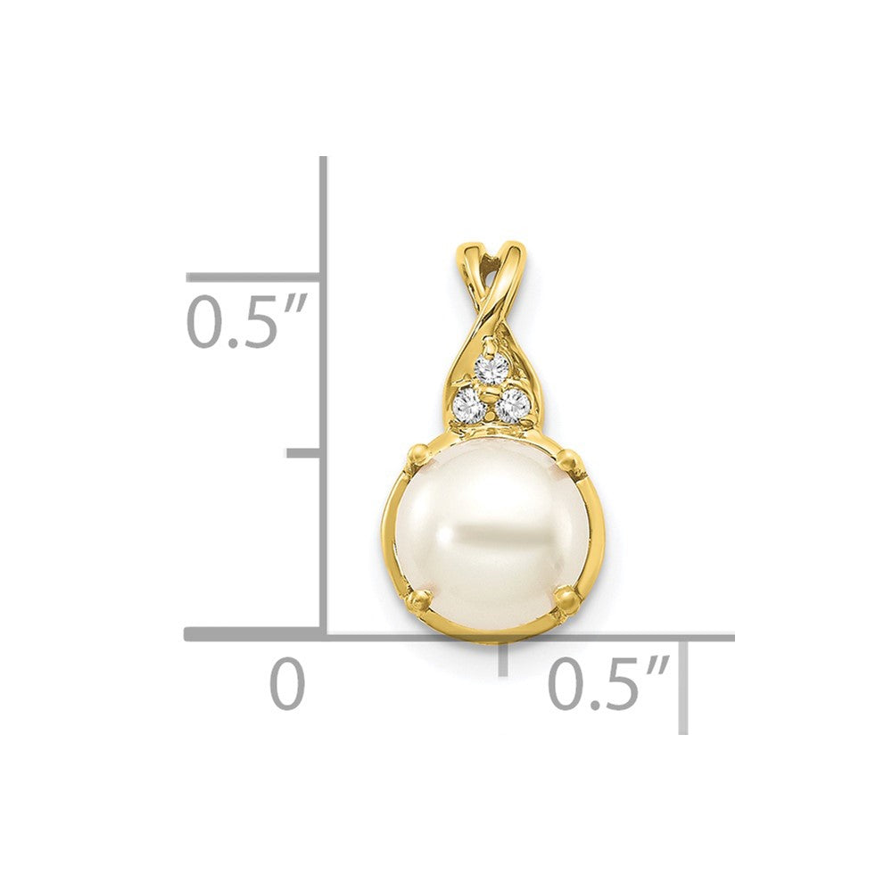 10k FWC Pearl and Diamond Pendant