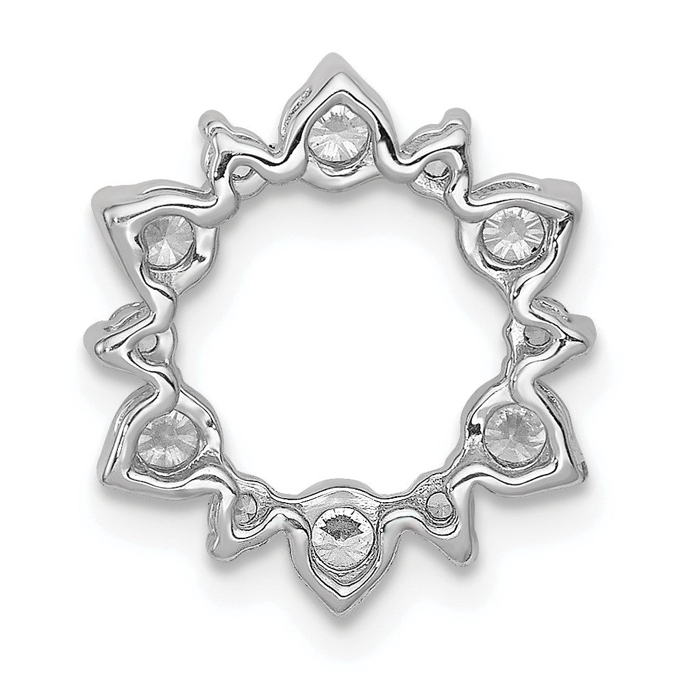 14k White Gold 5/8 carat Lab Grown Diamond VS/SI+ G+ Complete Fashion Circle Chain Slide Pendant