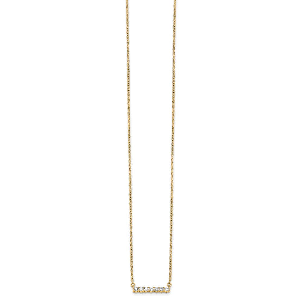 14k 1/4 carat Lab Grown Diamond VS/SI+ G+ Complete 18 inch Bar Necklace
