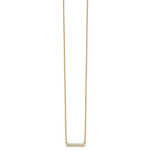 14k 1/4 carat Lab Grown Diamond VS/SI+ G+ Complete 18 inch Bar Necklace