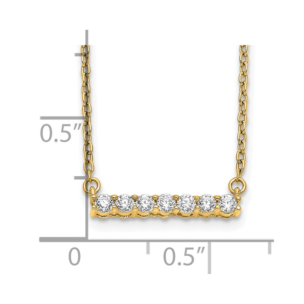 14k 1/4 carat Lab Grown Diamond VS/SI+ G+ Complete 18 inch Bar Necklace