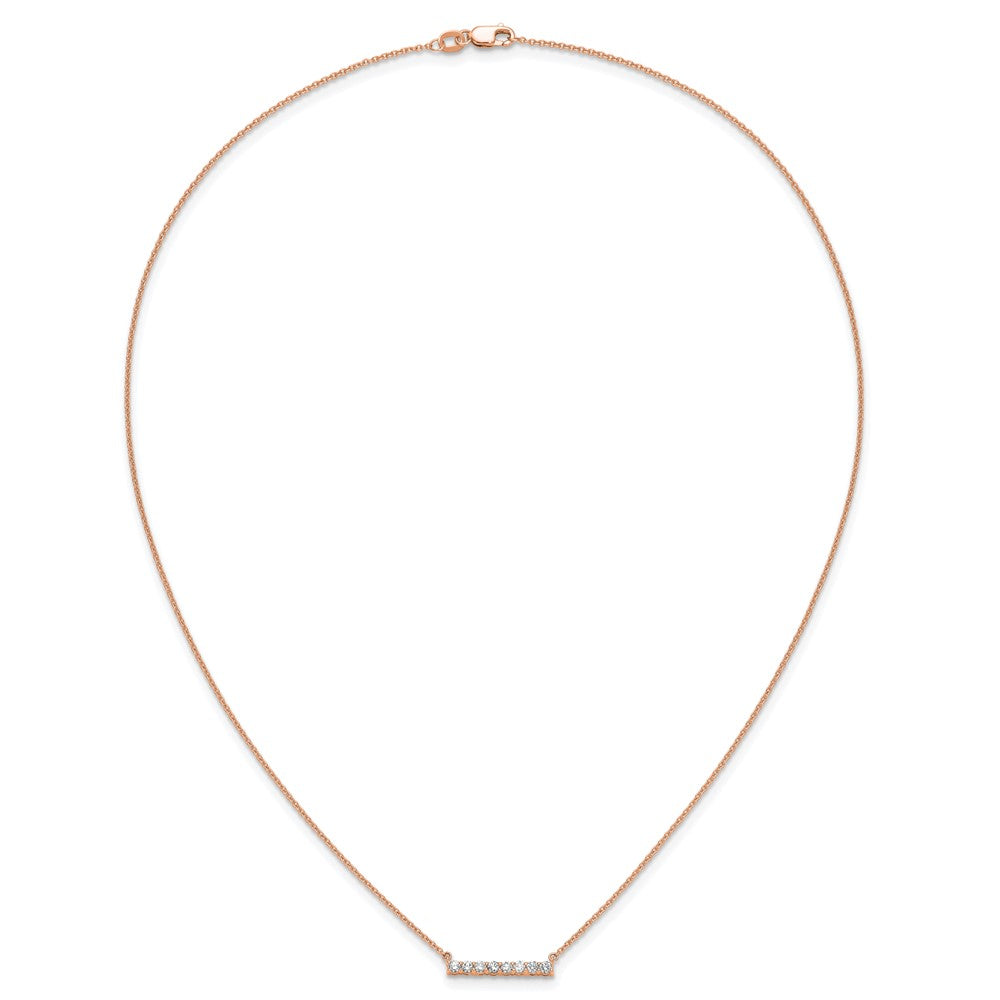 14k Rose Gold 1/3 carat Lab Grown Diamond VS/SI+ G+ Complete 18 inch Bar Necklace