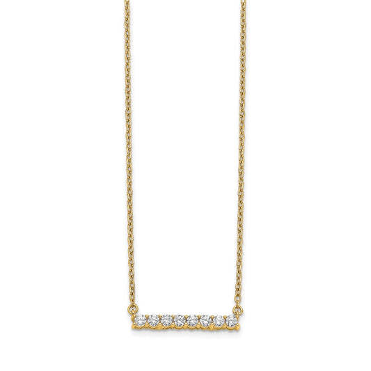14k 1/3 carat Lab Grown Diamond VS/SI+ G+ Complete 18 inch Bar Necklace