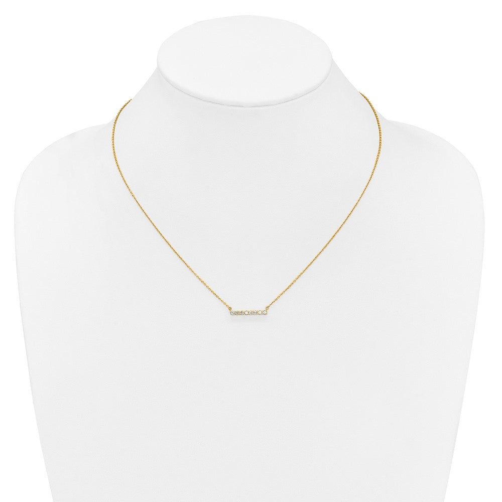 14k 1/3 carat Lab Grown Diamond VS/SI+ G+ Complete 18 inch Bar Necklace