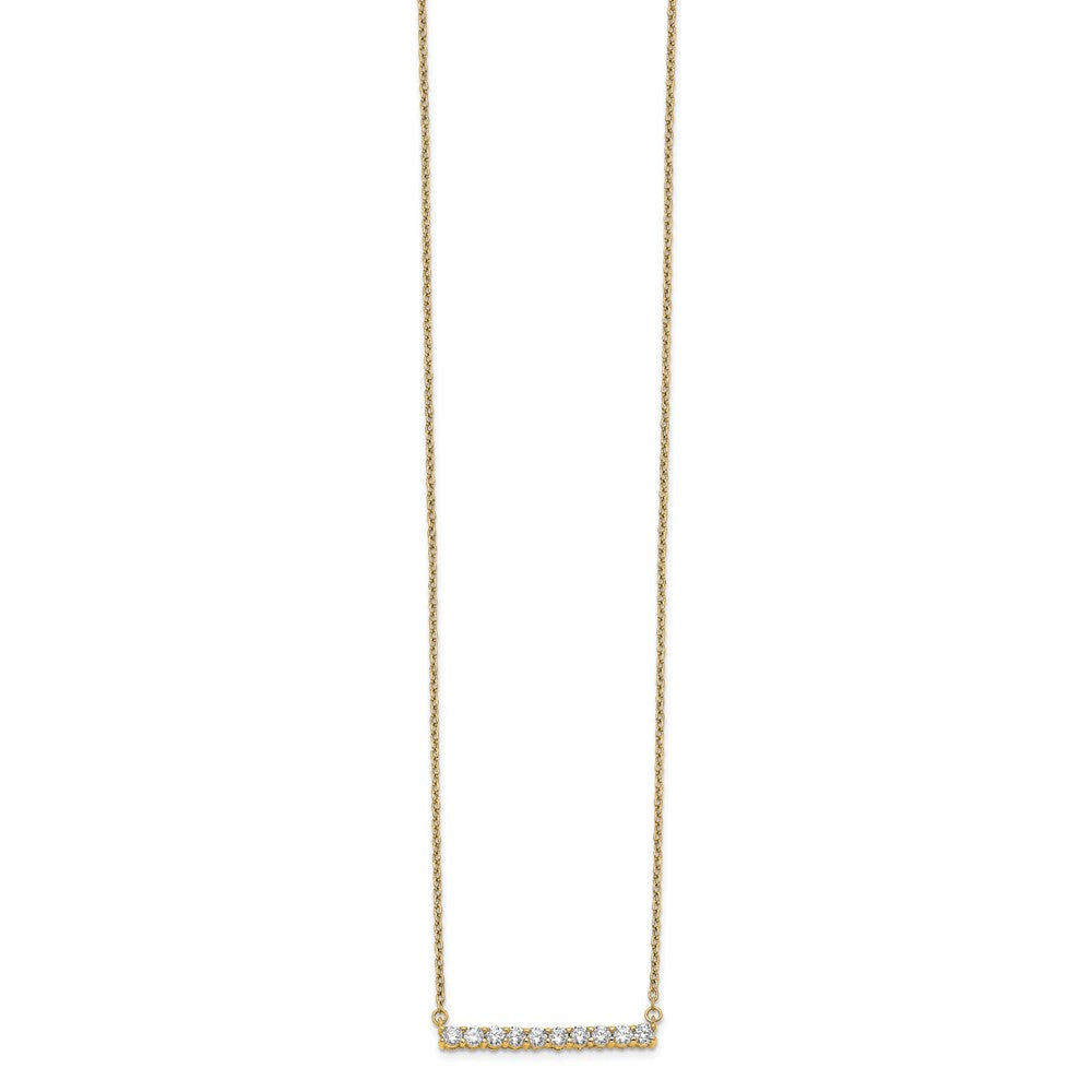 14k 1/2 carat Lab Grown Diamond VS/SI+ G+ Complete 18 inch Bar Necklace