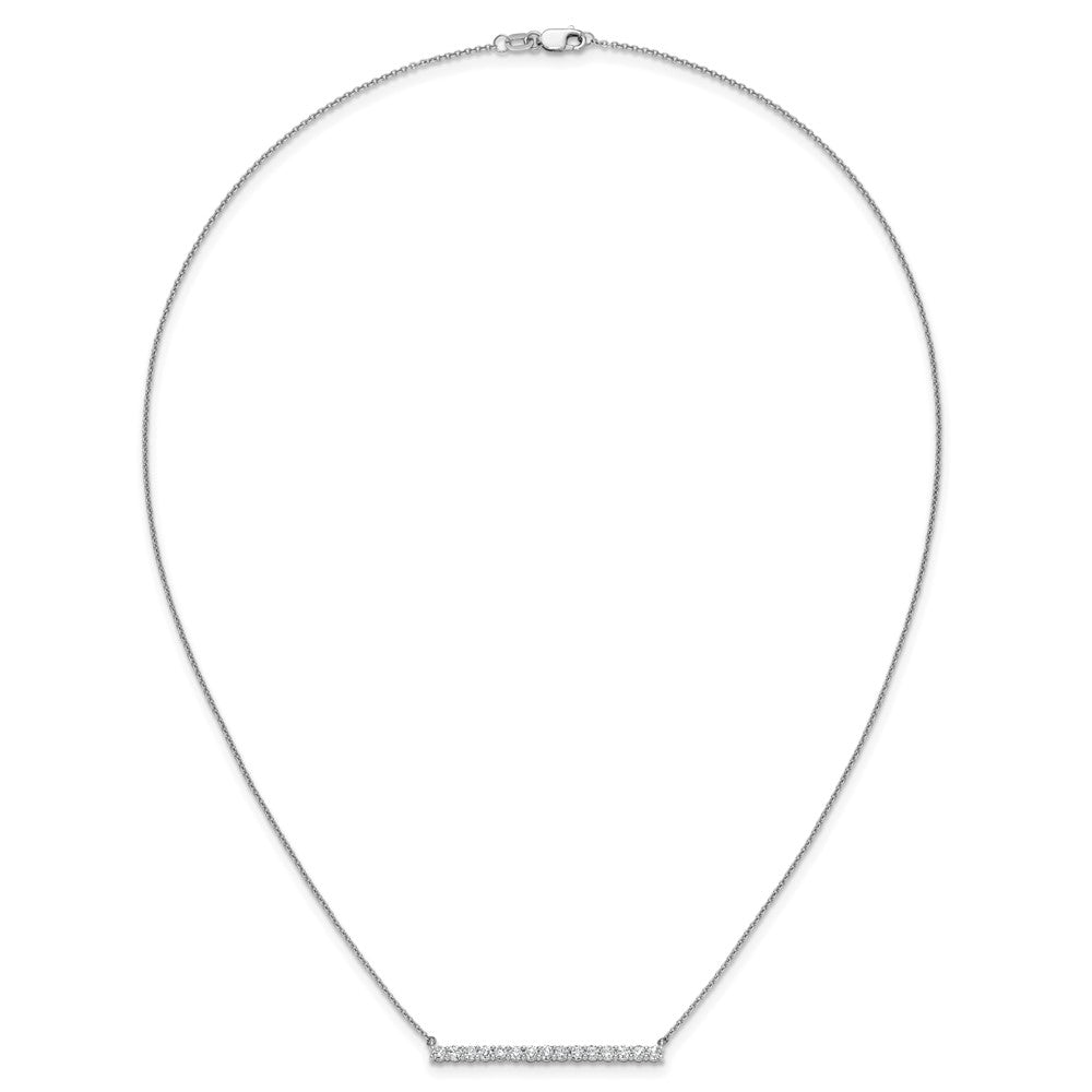 14k White Gold 3/4 carat Lab Grown Diamond VS/SI+ G+ 18 inch Bar Necklace