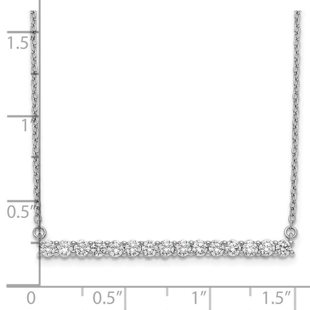 14k White Gold 3/4 carat Lab Grown Diamond VS/SI+ G+ 18 inch Bar Necklace