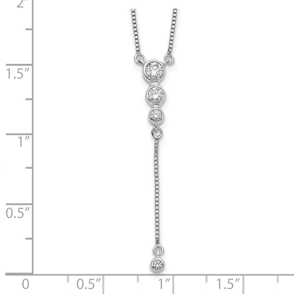 14k White Gold 1/4 carat Lab Grown Diamond VS/SI+ G+ 17.5 inch Dangle Necklace
