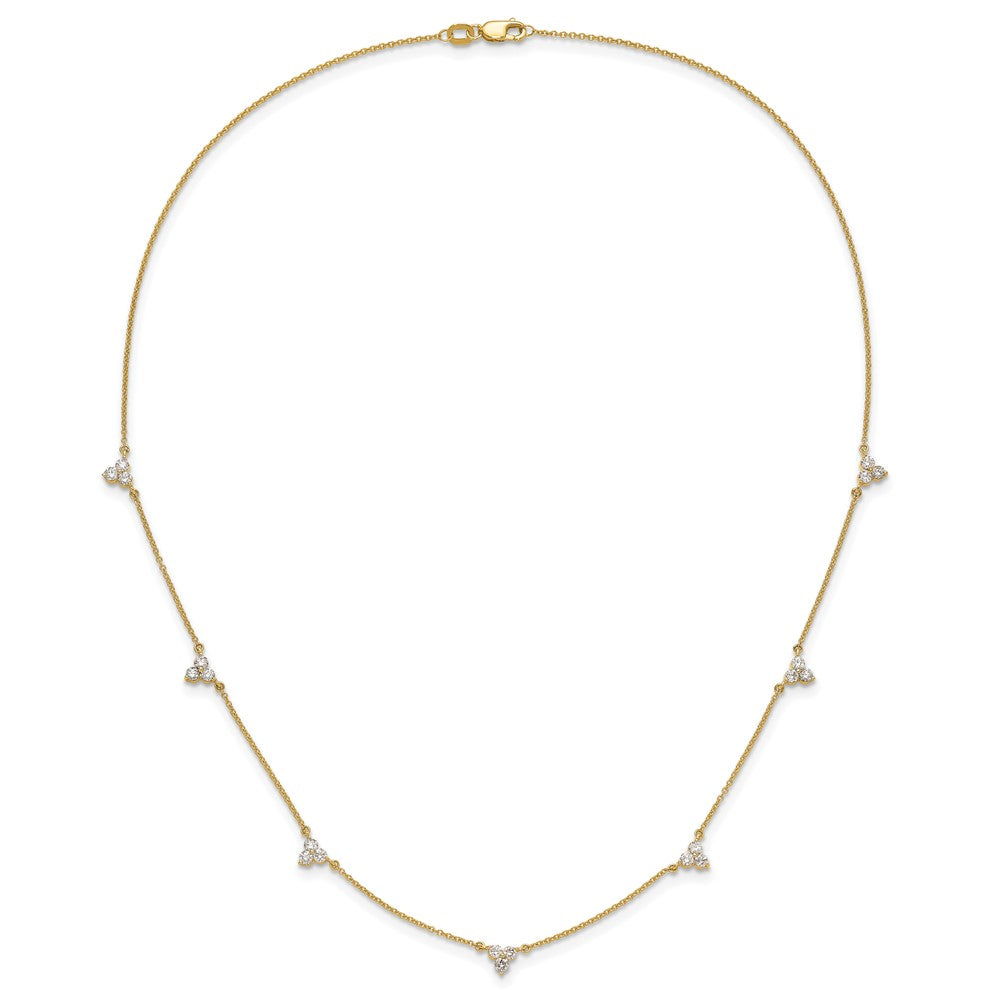 True Origin 14K Yellow Gold 1 carat Lab Grown Diamond VS+ F+ Complete 7 Station 18 in Necklace