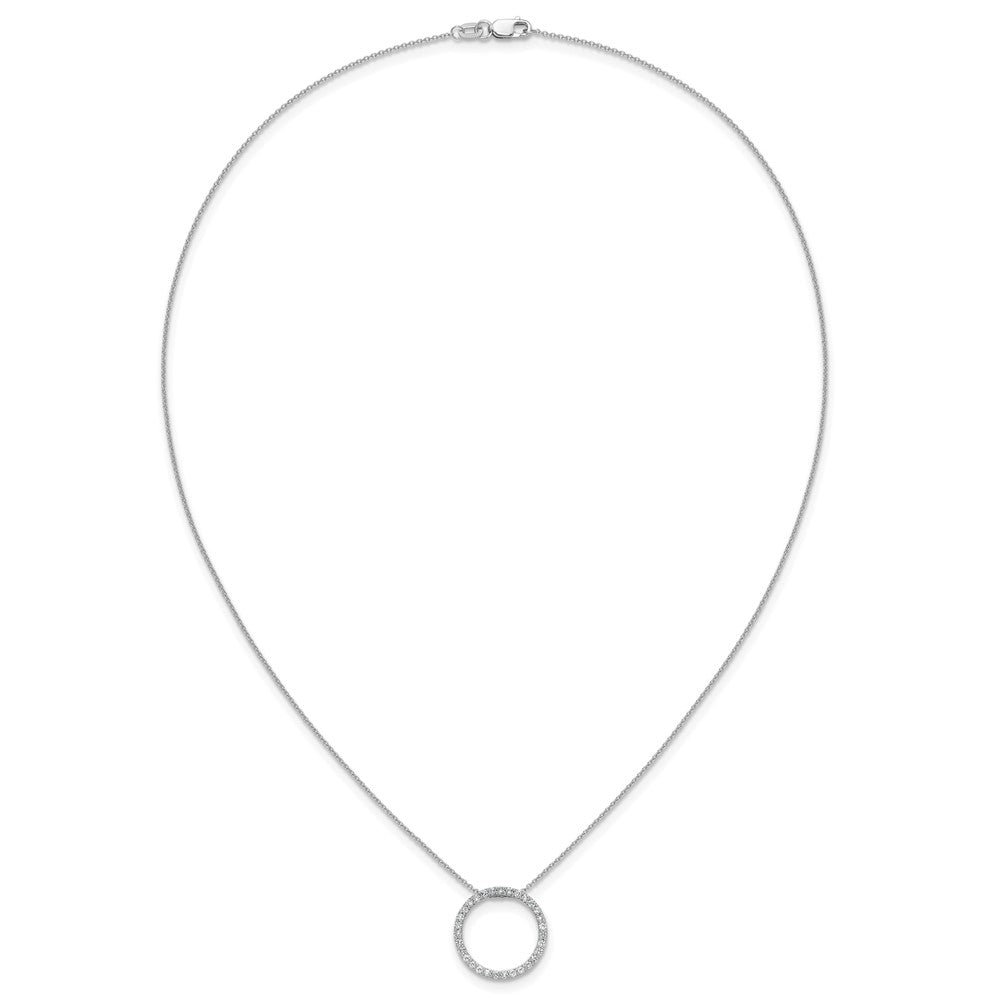 14k White Gold 1/2 carat Lab Grown Diamond VS/SI+ G+ 18 inch Round Pendant Necklace