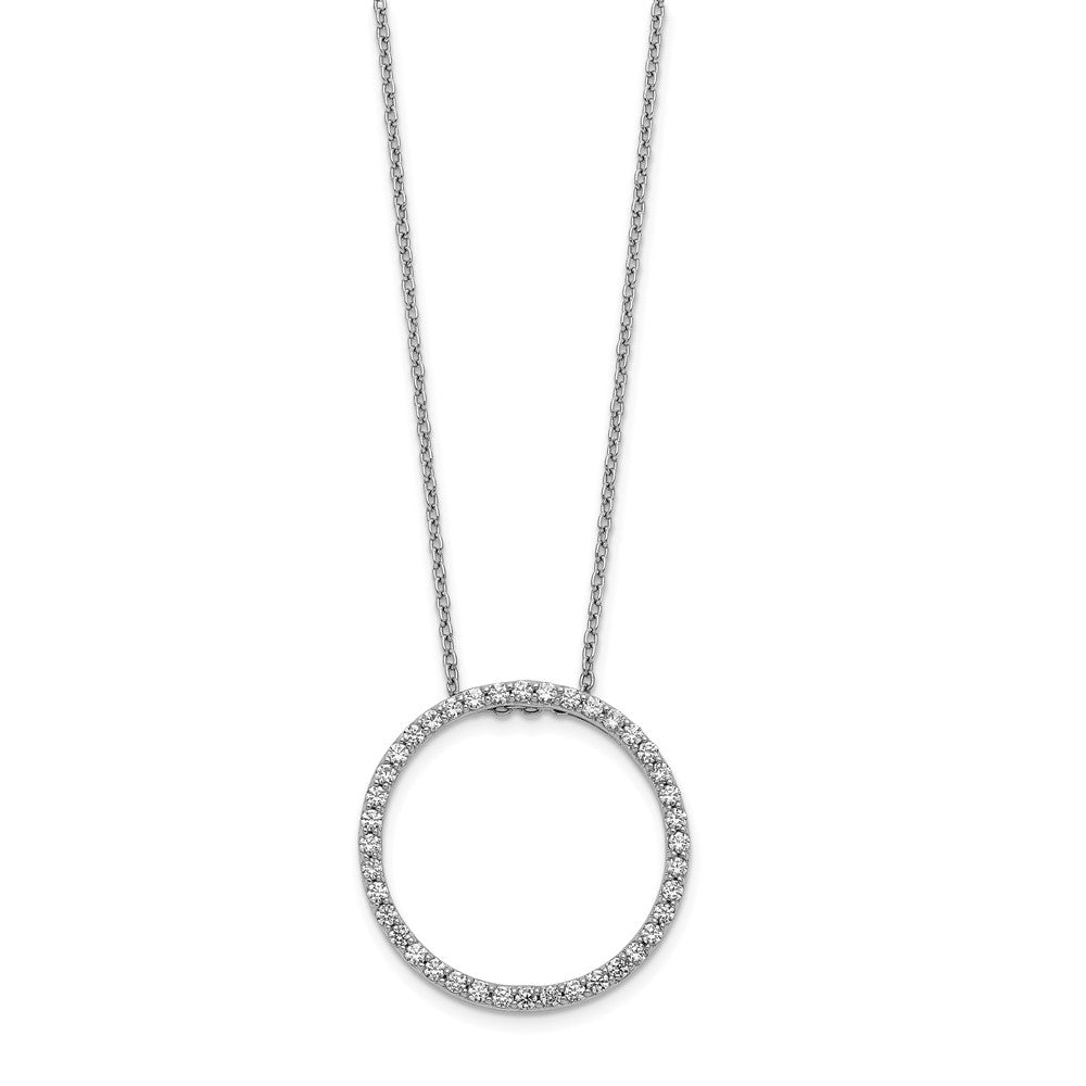 14k White Gold 5/8 carat Lab Grown Diamond VS/SI+ G+ 18 inch Round Pendant Necklace