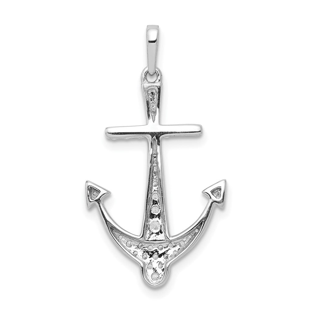 14k White Gold 1/4 carat Lab Grown Diamond VS/SI+ G+ Complete Anchor Pendant
