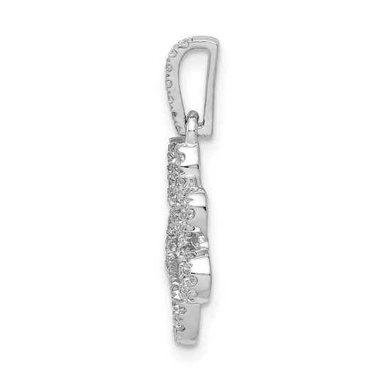 14k White Gold 1/4 carat Lab Grown Diamond VS/SI+ G+ Complete Paw Print Pendant