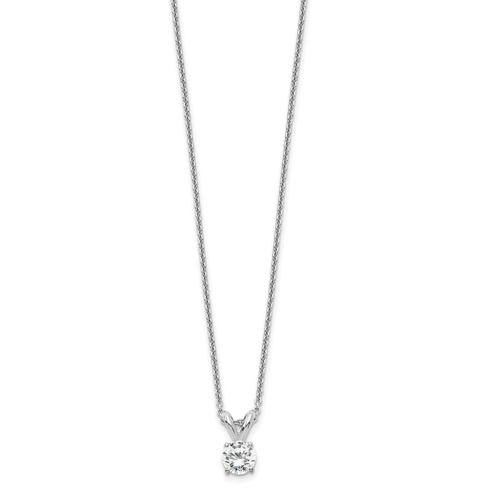14k White Gold 1/4 carat Lab Grown Diamond VS/SI+ G+ Round Complete Four Prong 18 inch Solitaire Pendant Necklace