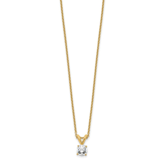 14k 1/3 carat Certified Lab Grown Diamond VS+ F+ Round Complete Four Prong 18 inch Solitaire Pendant Necklace
