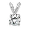 14k White Gold 1/3 carat Certified Lab Grown Diamond VS+ F+ Round Complete Four Prong Solitaire Pendant