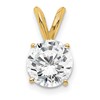 14k 1 carat Lab Grown Diamond VS+ F+ Round Complete Four Prong Solitaire Pendant